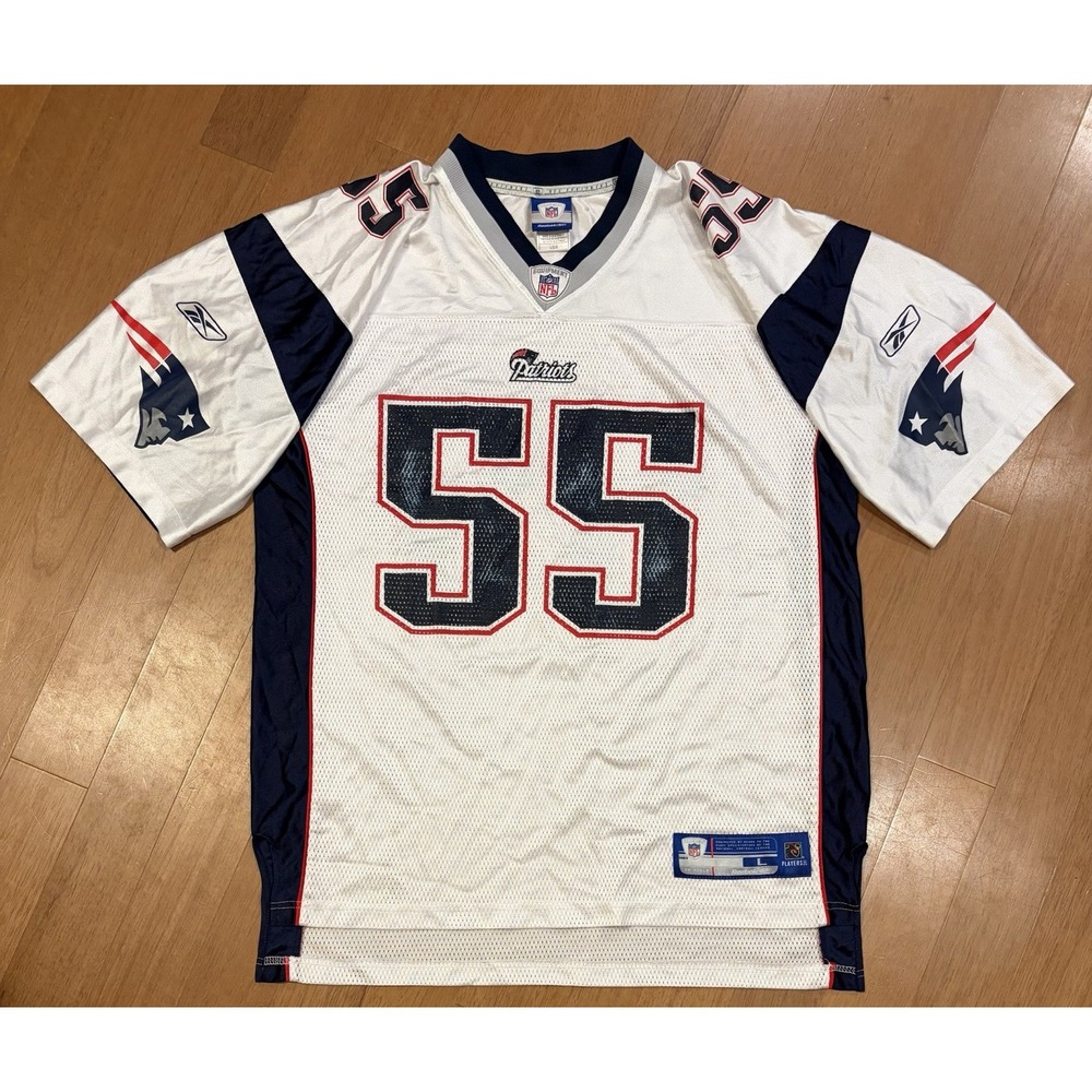 Vintage Willie McGinest Jersey Patriots Reebok Large 55 NFL White Y2K On Field
